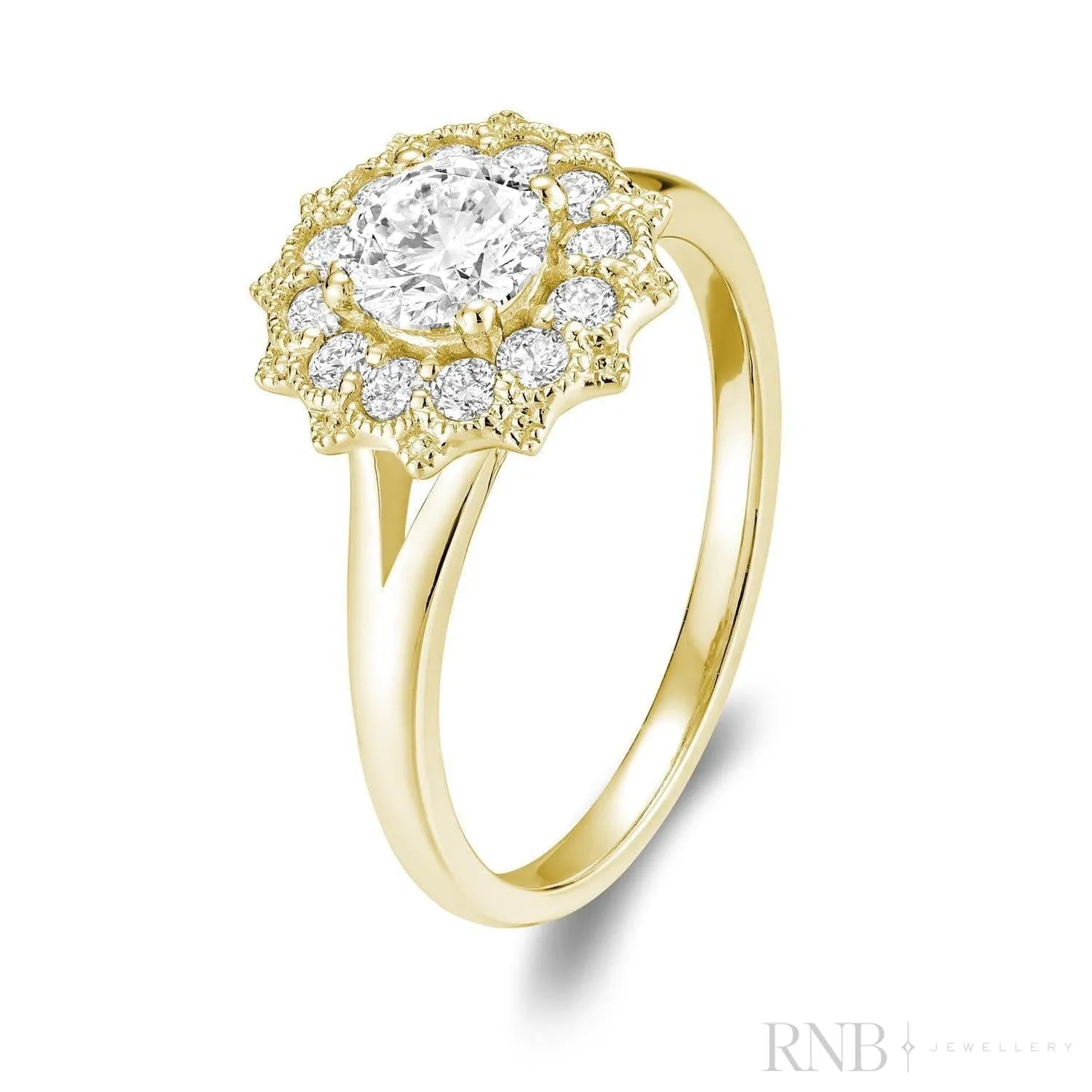 Vintage Flower Diamond Ring
