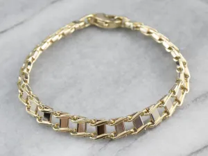 Vintage Italian Gold Link Bracelet
