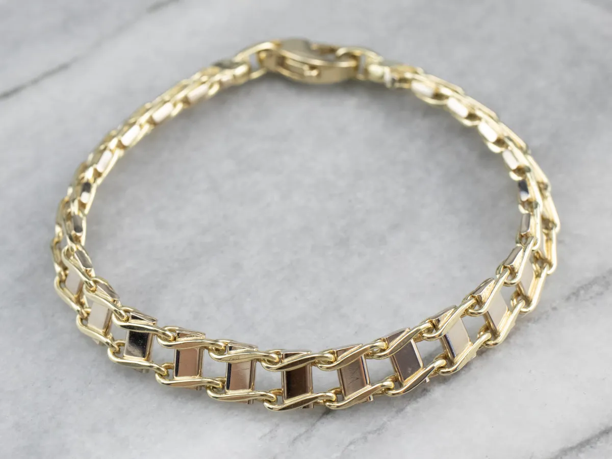 Vintage Italian Gold Link Bracelet