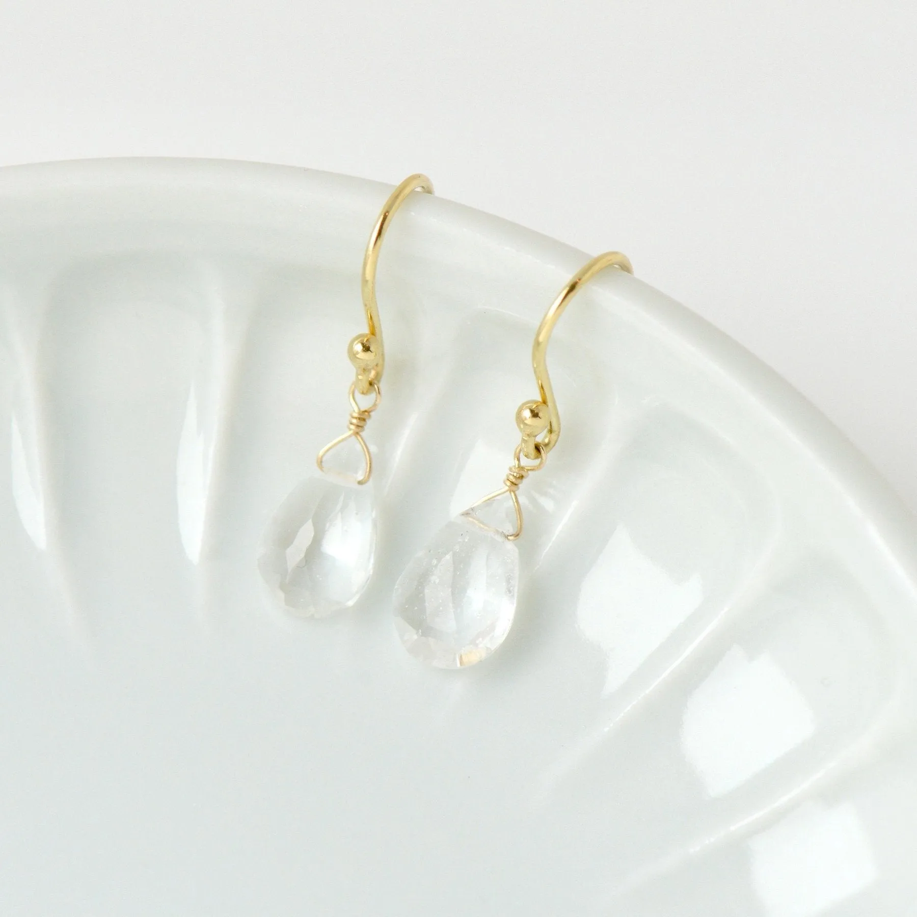 White Topaz Drop Earrings