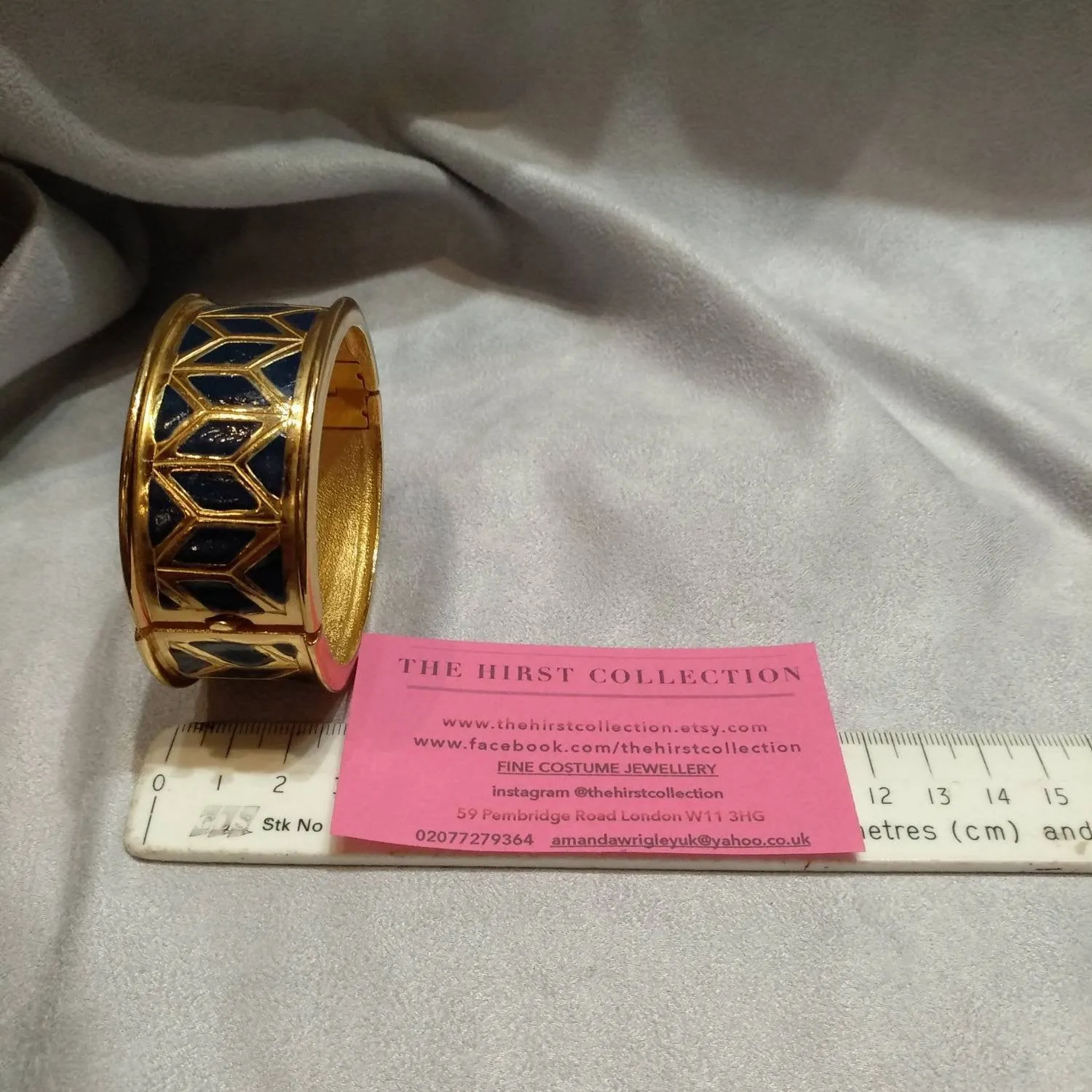 Yves Saint Laurent Vintage gold blue  art deco style bracelet