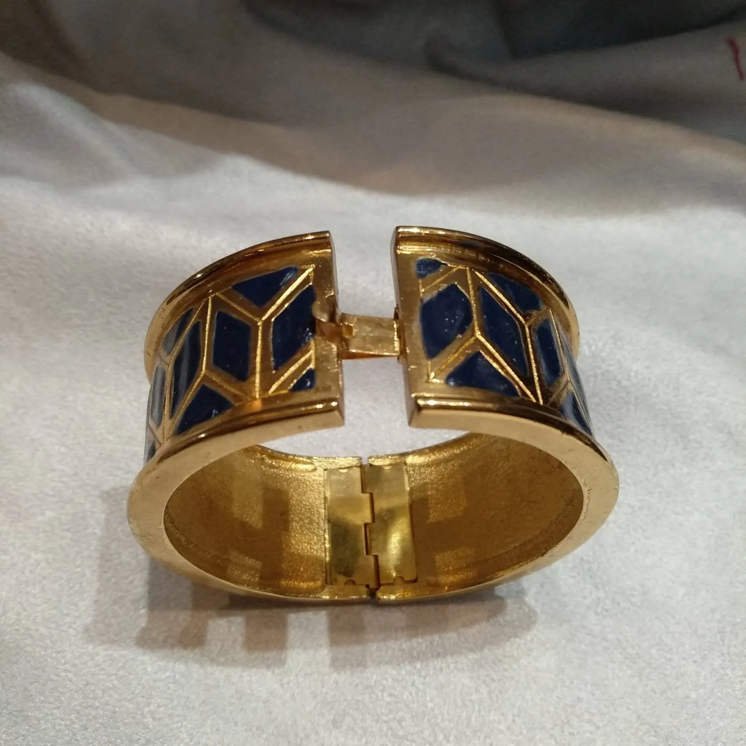 Yves Saint Laurent Vintage gold blue  art deco style bracelet
