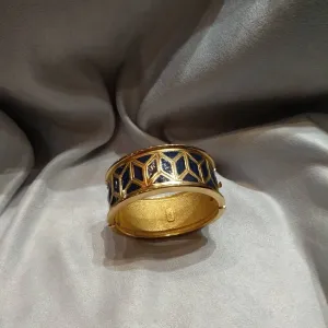 Yves Saint Laurent Vintage gold blue  art deco style bracelet